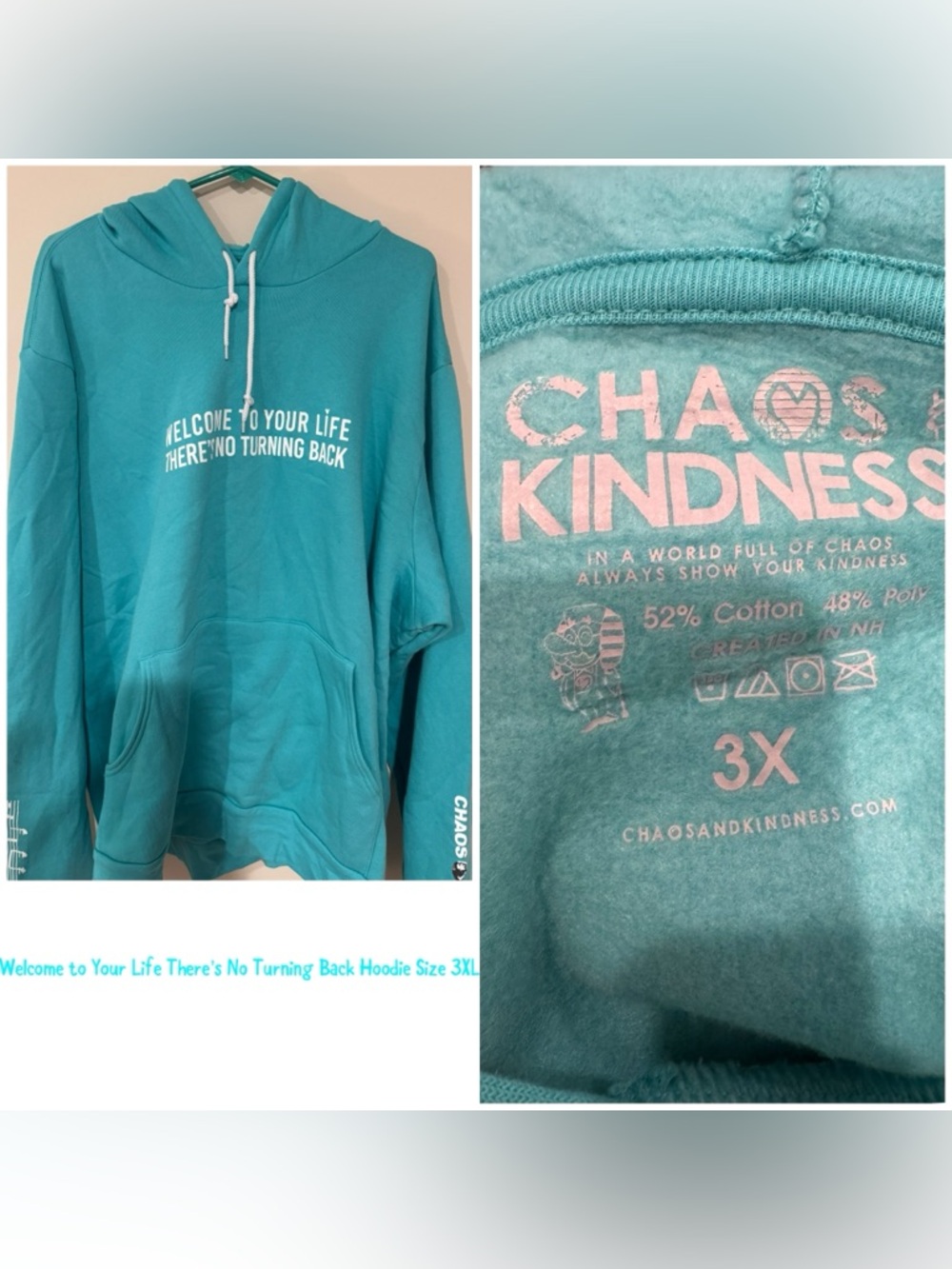 Turquoise Hoodie - 3X